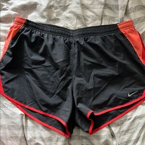 Nike Black and Red Athletic Shorts Lightweight Performance